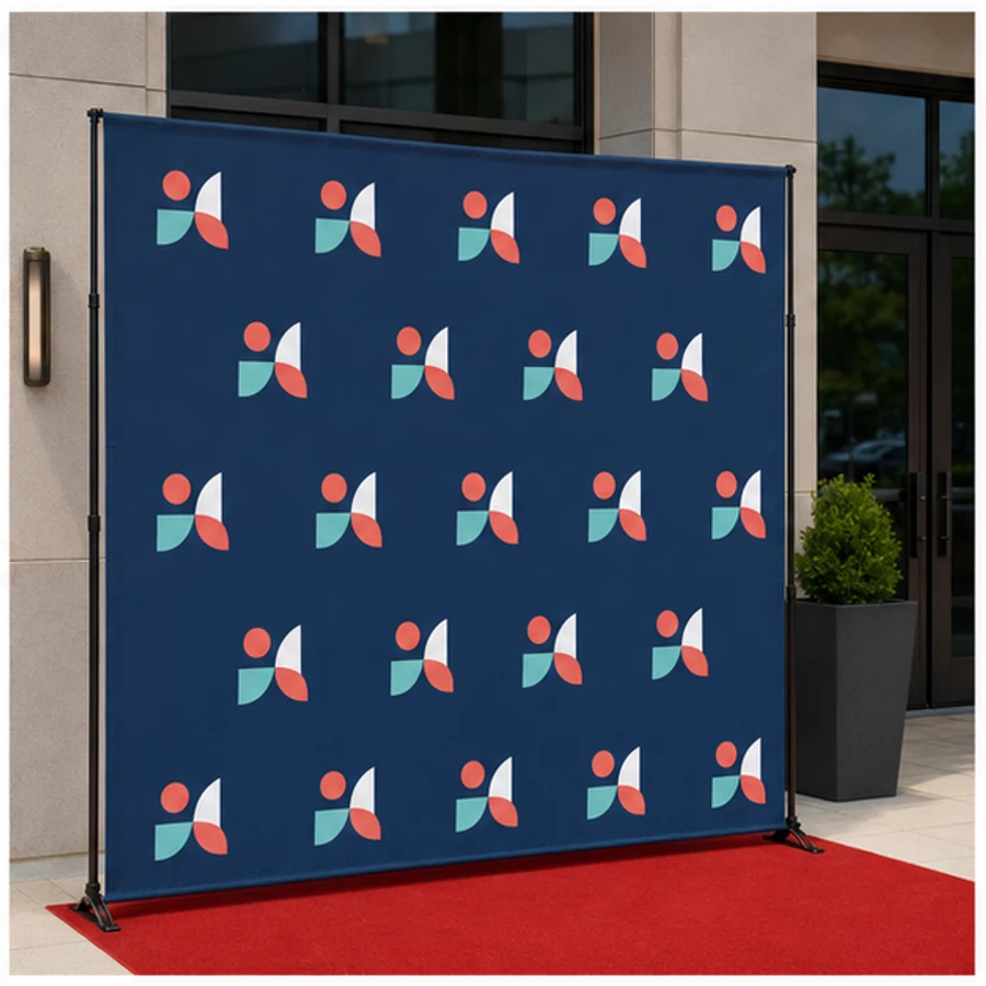 Custom step-and-repeat backdrops example